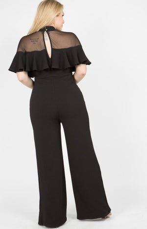 Mesh Ruffle Jumpsuit